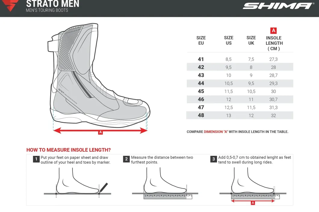 SHIMA STRATO MEN'S URBAN MOTORCYCLE BOOTS BLACK RED