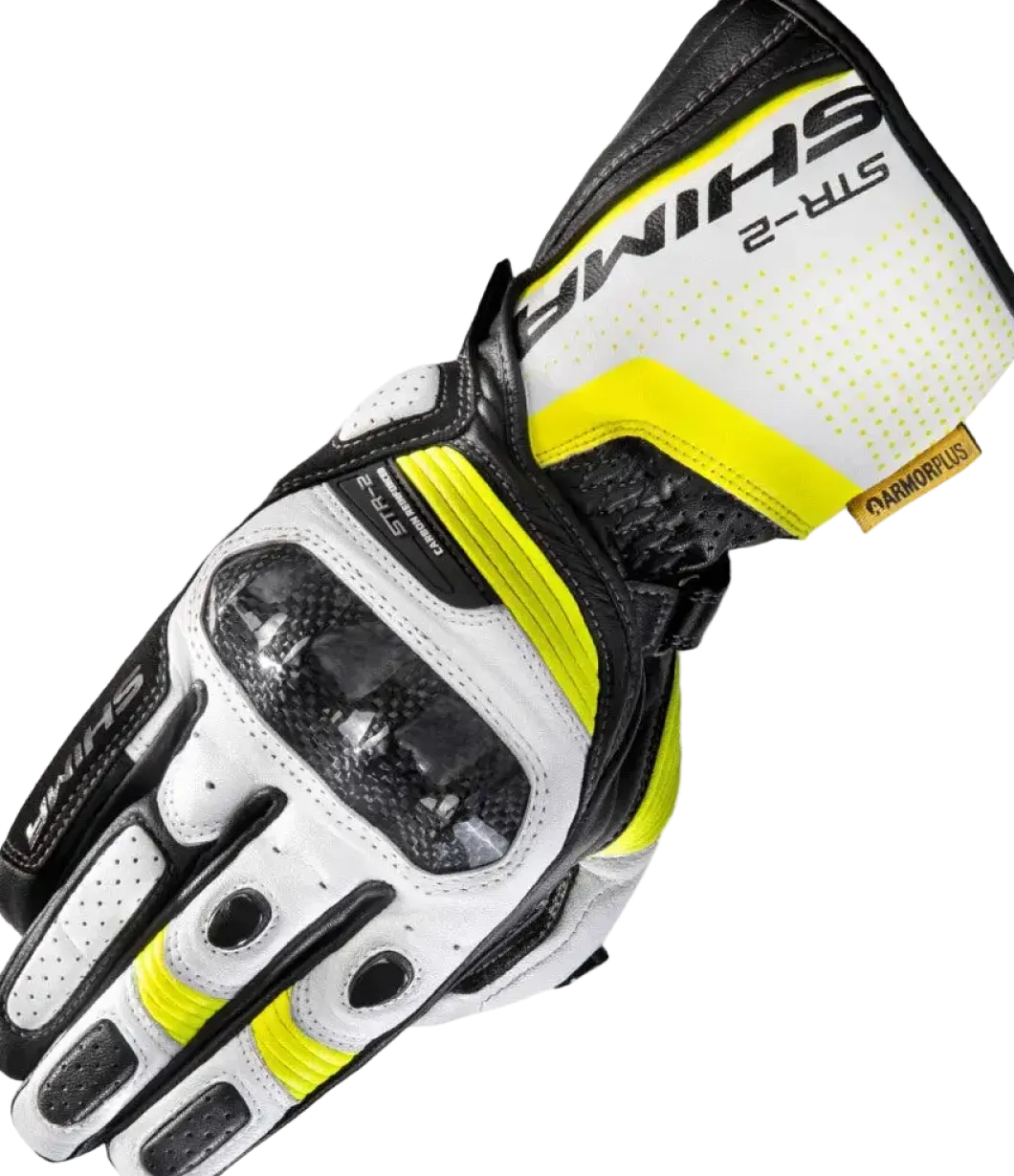 SHIMA STR-2 SHORT RACING GLOVES BLACK FLOU YELLOW