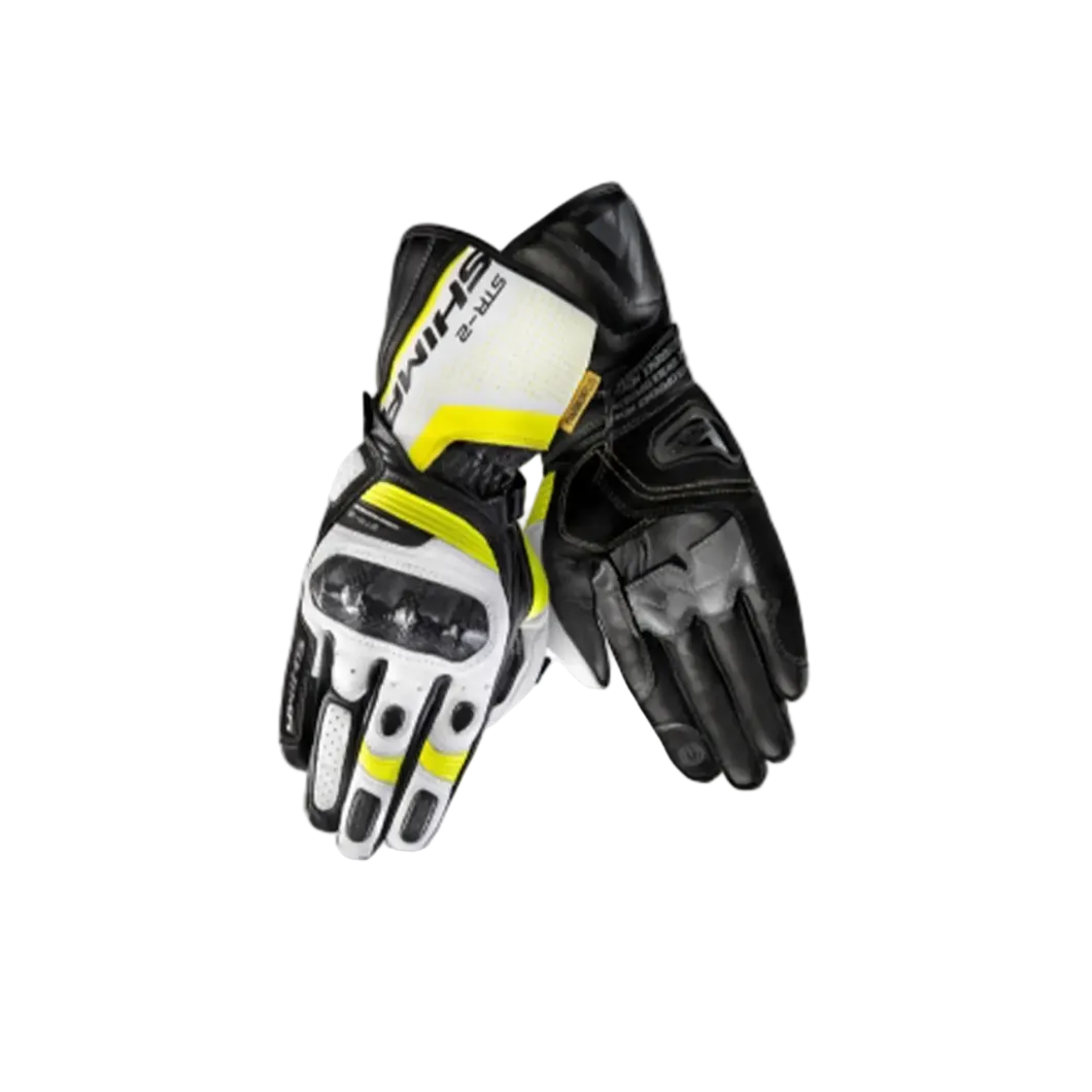 SHIMA STR-2 SHORT RACING GLOVES BLACK FLOU YELLOW