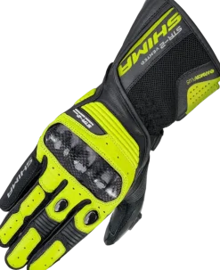SHIMA STR-2 vent RACING MOTORCYCLE GLOVES BLACK FLUORESCENT YELLOW