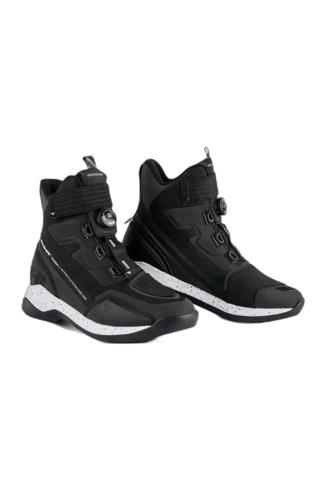 SHIMA TAKESHI MEN'S BLACK MOTORCYCLE BOOTS