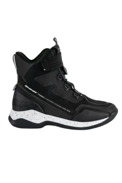 SHIMA TAKESHI MEN'S BLACK MOTORCYCLE BOOTS