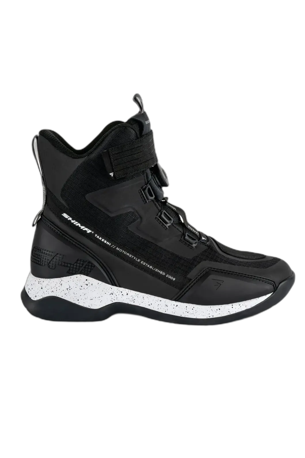 SHIMA TAKESHI MEN'S BLACK MOTORCYCLE BOOTS