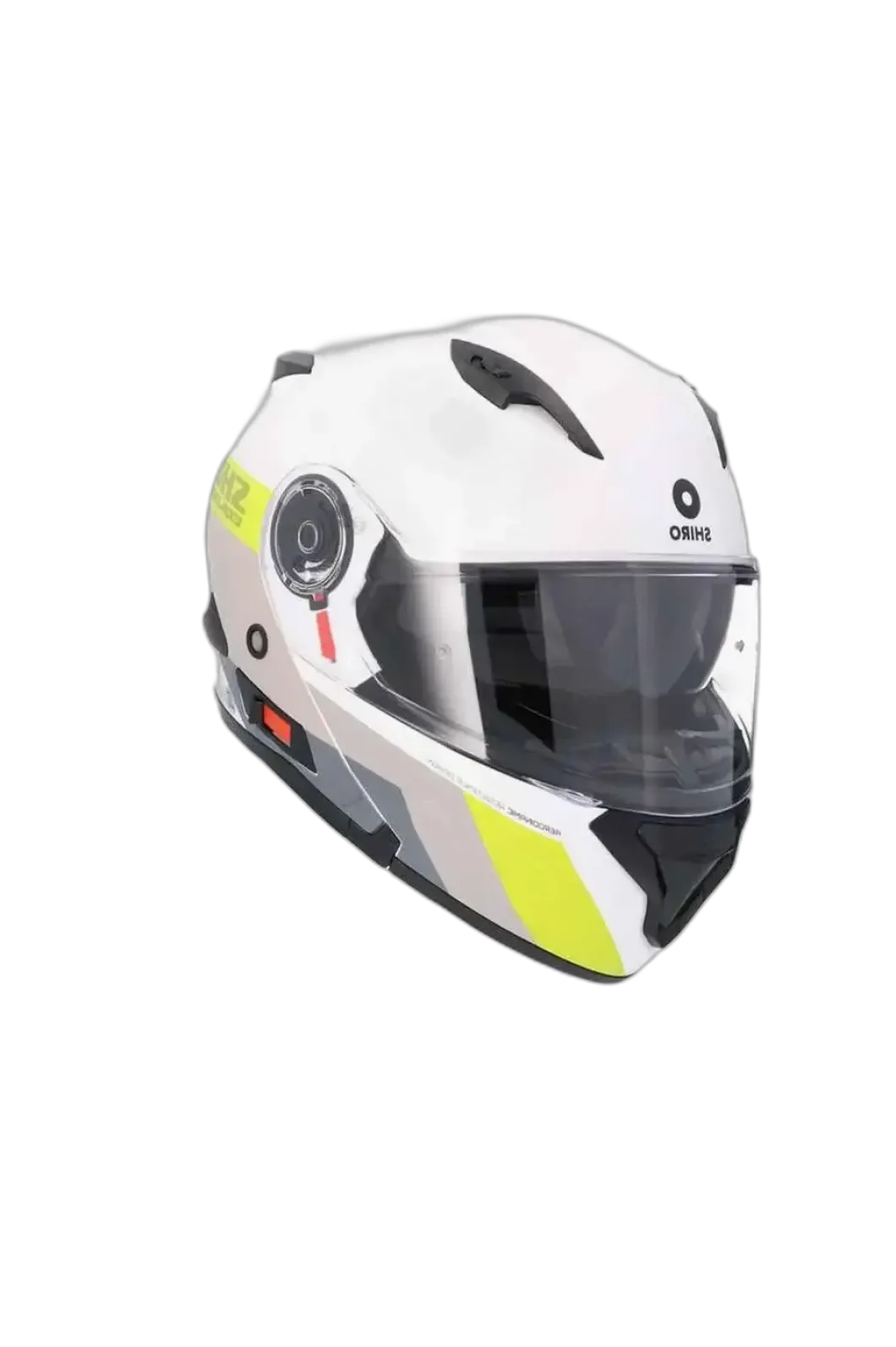 SHIRO EXPLORER MAVERICK Modular Motorcycle Helmets White Grey Yellow