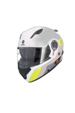 SHIRO EXPLORER MAVERICK Modular Motorcycle Helmets White Grey Yellow