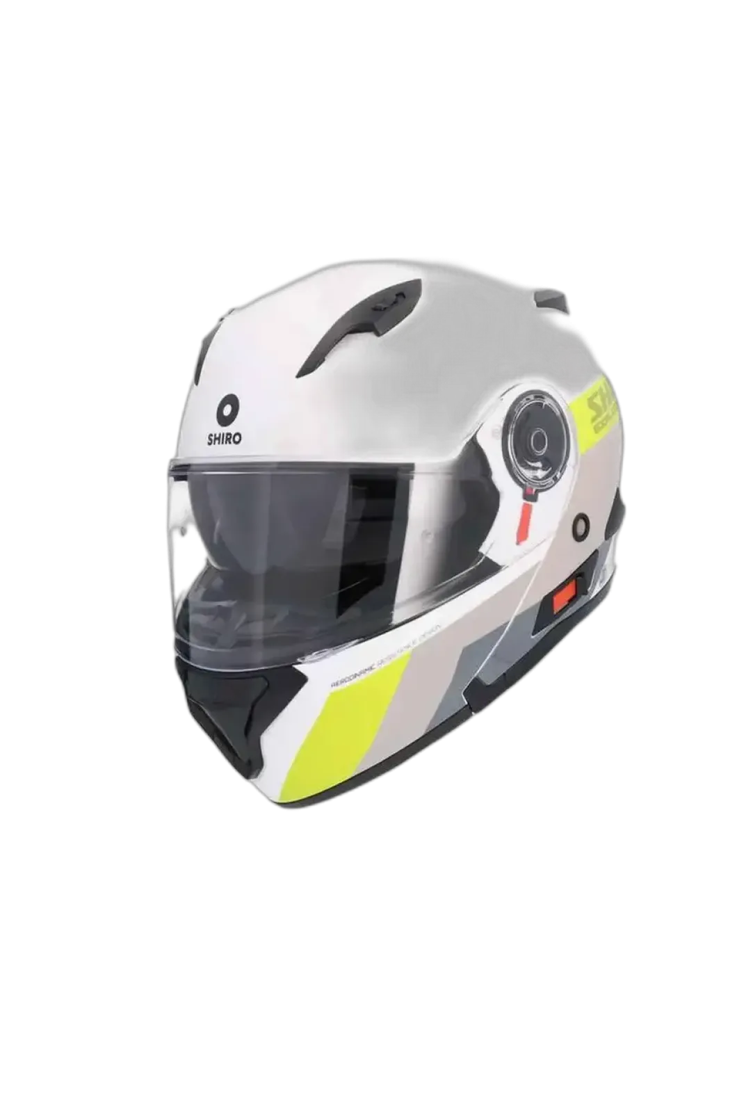 SHIRO EXPLORER MAVERICK Modular Motorcycle Helmets White Grey Yellow
