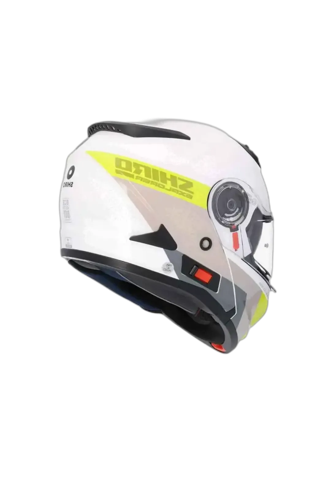 SHIRO EXPLORER MAVERICK Modular Motorcycle Helmets White Grey Yellow