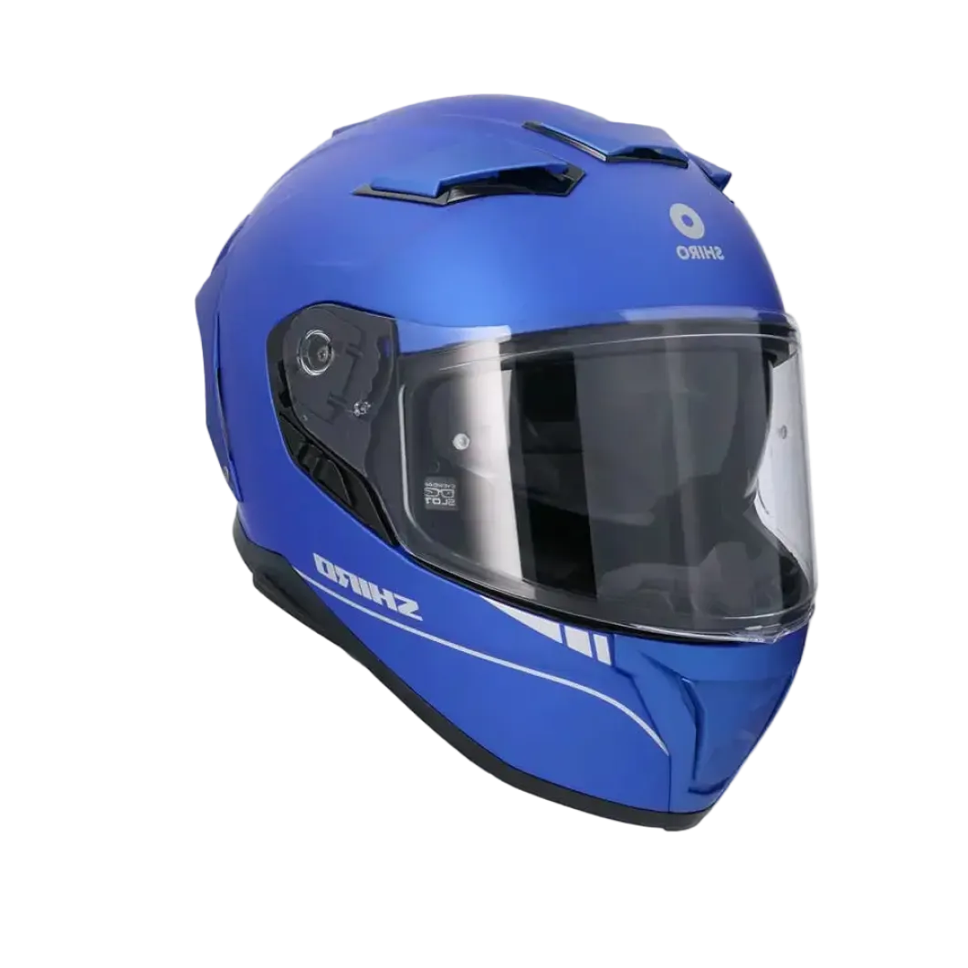 SHIRO FF939 Alpha Full Face Motorcycle Helmets Matte Blue