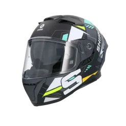 SHIRO FF939 Alpha Full Face Motorcycle Helmet Matte Black White Green