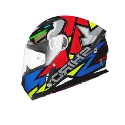 SHIRO HUNTER RACCOON Full Face Motorcycle Helmets Red Blue Grey