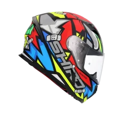 SHIRO HUNTER RACCOON Full Face Motorcycle Helmets Red Blue Grey