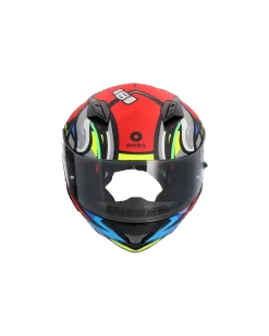 SHIRO HUNTER RACCOON Full Face Motorcycle Helmets Red Blue Grey