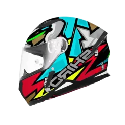 SHIRO HUNTER RACCOON Full Face Motorcycle Helmets Matte Blue Red Brown