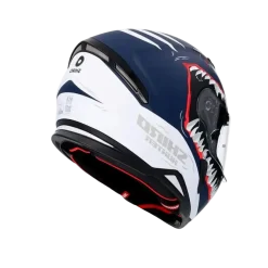 SHIRO HUNTER SHARK Full Face Motorcycle Helmets Matte Navy Blue White