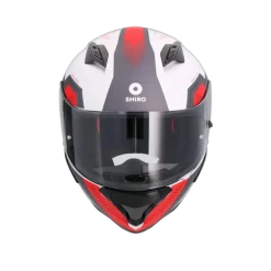 SHIRO HUNTER SH-890 COMMAND Full Face Motorcycle Helmets Matte White Red