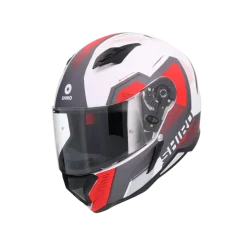 SHIRO HUNTER SH-890 COMMAND Full Face Motorcycle Helmets Matte White Red