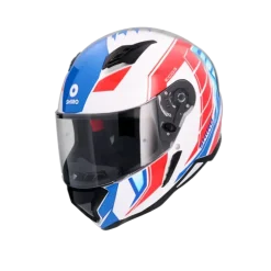 SHIRO HUNTER SH-890 EDGE Full Face Motorcycle Helmets White Red Blue