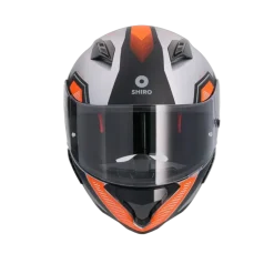 SHIRO Hunter Sh-890 Full Face Motorcycle Helmet Matte Black Orange