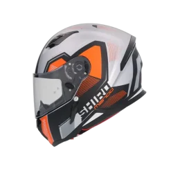SHIRO Hunter Sh-890 Full Face Motorcycle Helmet Matte Black Orange