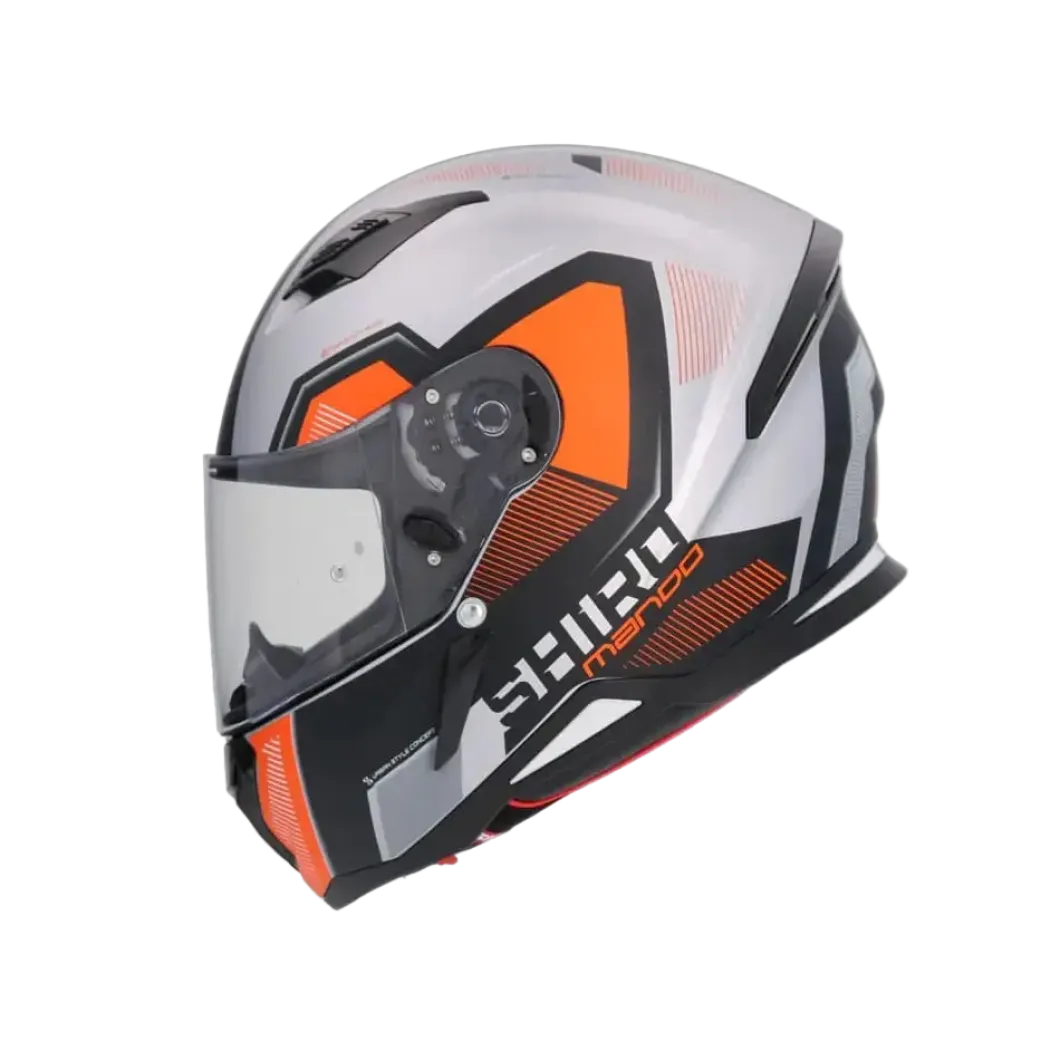 SHIRO Hunter Sh-890 Full Face Motorcycle Helmet Matte Black Orange