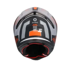 SHIRO Hunter Sh-890 Full Face Motorcycle Helmet Matte Black Orange