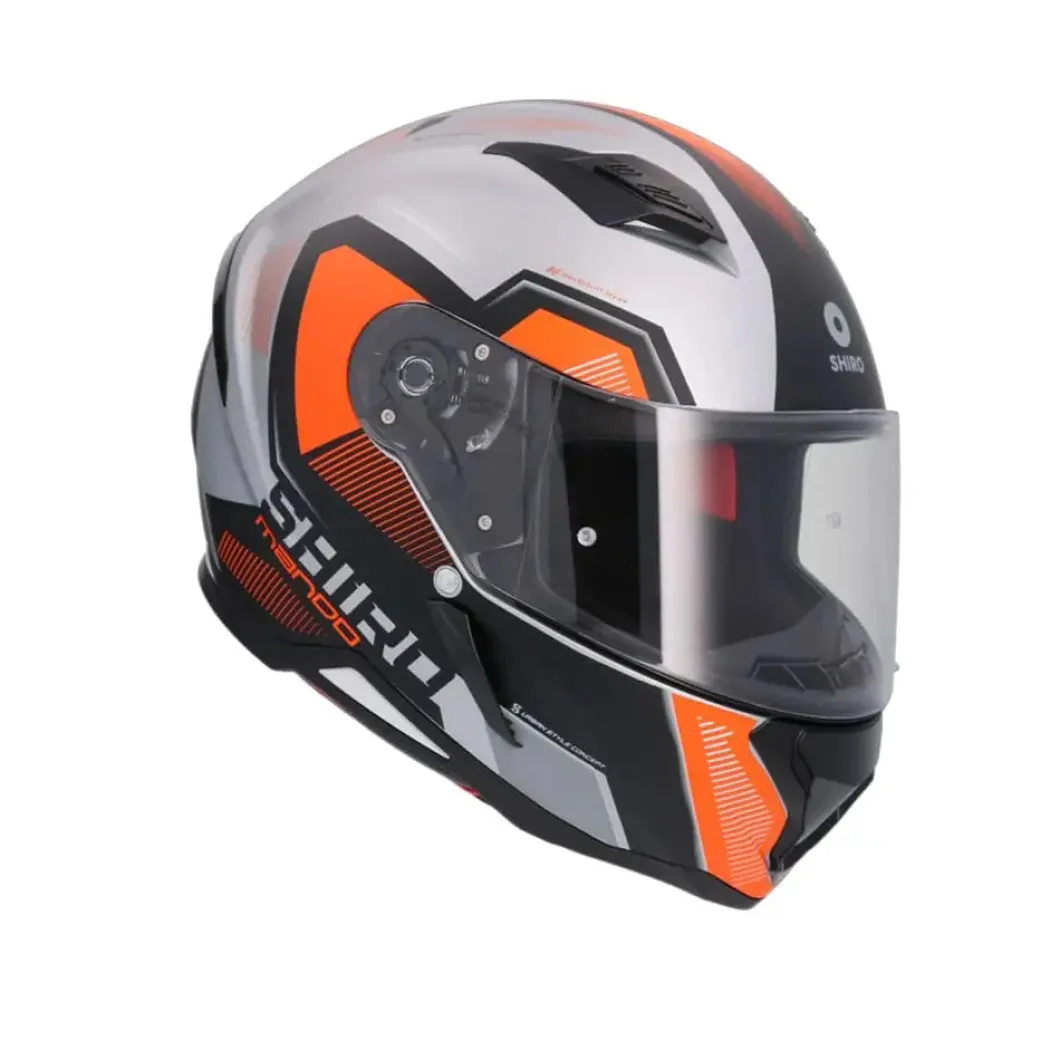 SHIRO Hunter Sh-890 Full Face Motorcycle Helmet Matte Black Orange