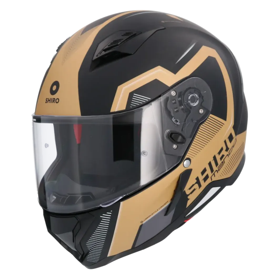 SHIRO HUNTER SH-890 MANDO Full Face Motorcycle Helmets Matte Black Gold