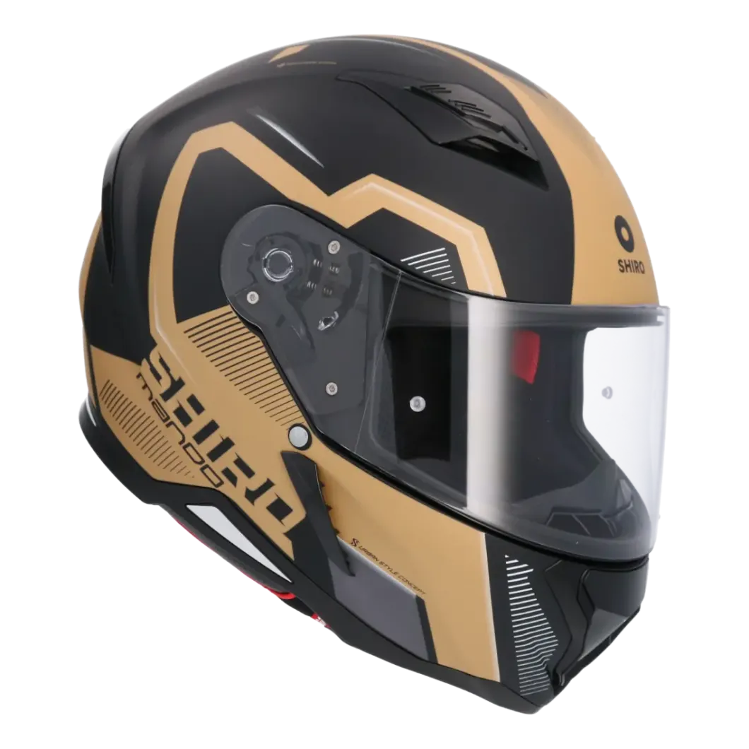 SHIRO HUNTER SH-890 MANDO Full Face Motorcycle Helmets Matte Black Gold
