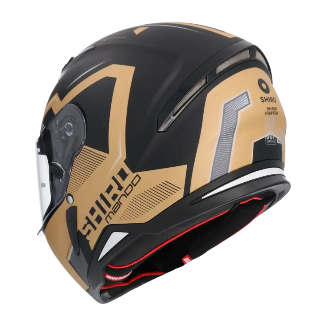 SHIRO HUNTER SH-890 MANDO Full Face Motorcycle Helmets Matte Black Gold
