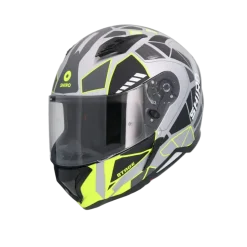 SHIRO HUNTER SH-890 STAGE PLATA Motorcycle Intrageli Helmets Matte Grey Black Yellow