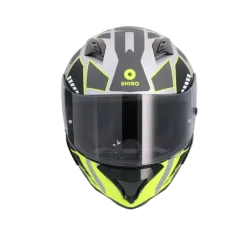 SHIRO HUNTER SH-890 STAGE PLATA Motorcycle Intrageli Helmets Matte Grey Black Yellow