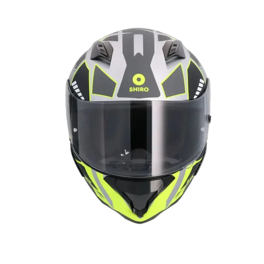 SHIRO HUNTER SH-890 STAGE PLATA Motorcycle Intrageli Helmets Matte Grey Black Yellow