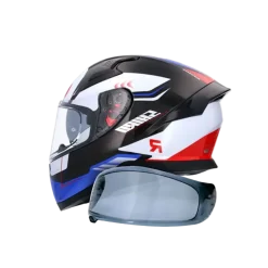 SHIRO KATANA Motorcycle Helmets Full Face Black White Blue