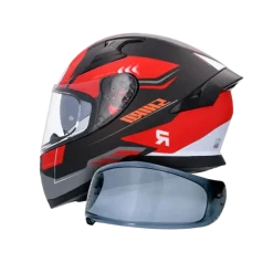 SHIRO KATANA ORBE Full Face Motorcycle Helmets Black Red Matte