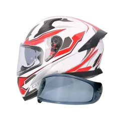 SHIRO KATANA SHARP Full Face Motorcycle Helmets White Red