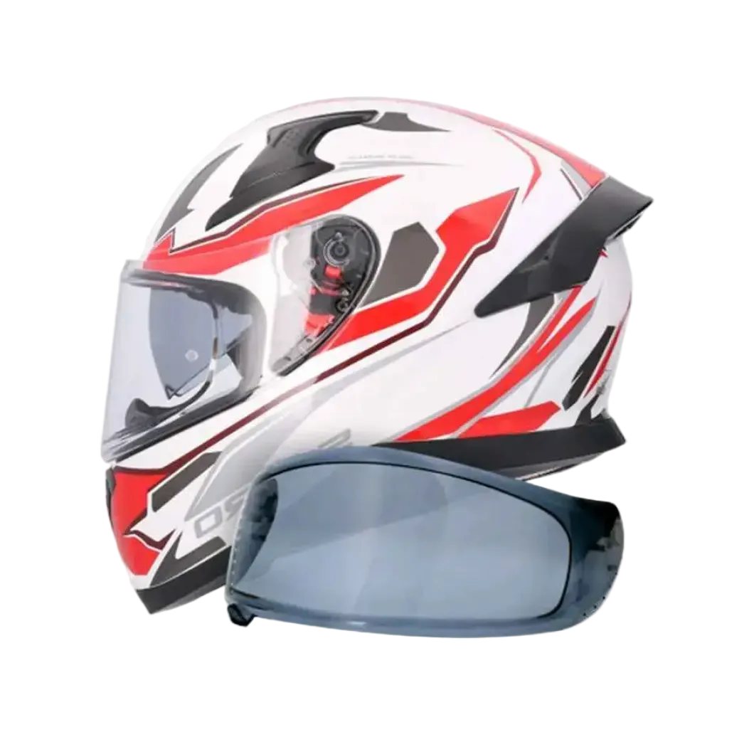 SHIRO KATANA SHARP Full Face Motorcycle Helmets White Red