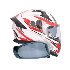 SHIRO KATANA SHARP Full Face Motorcycle Helmets White Red