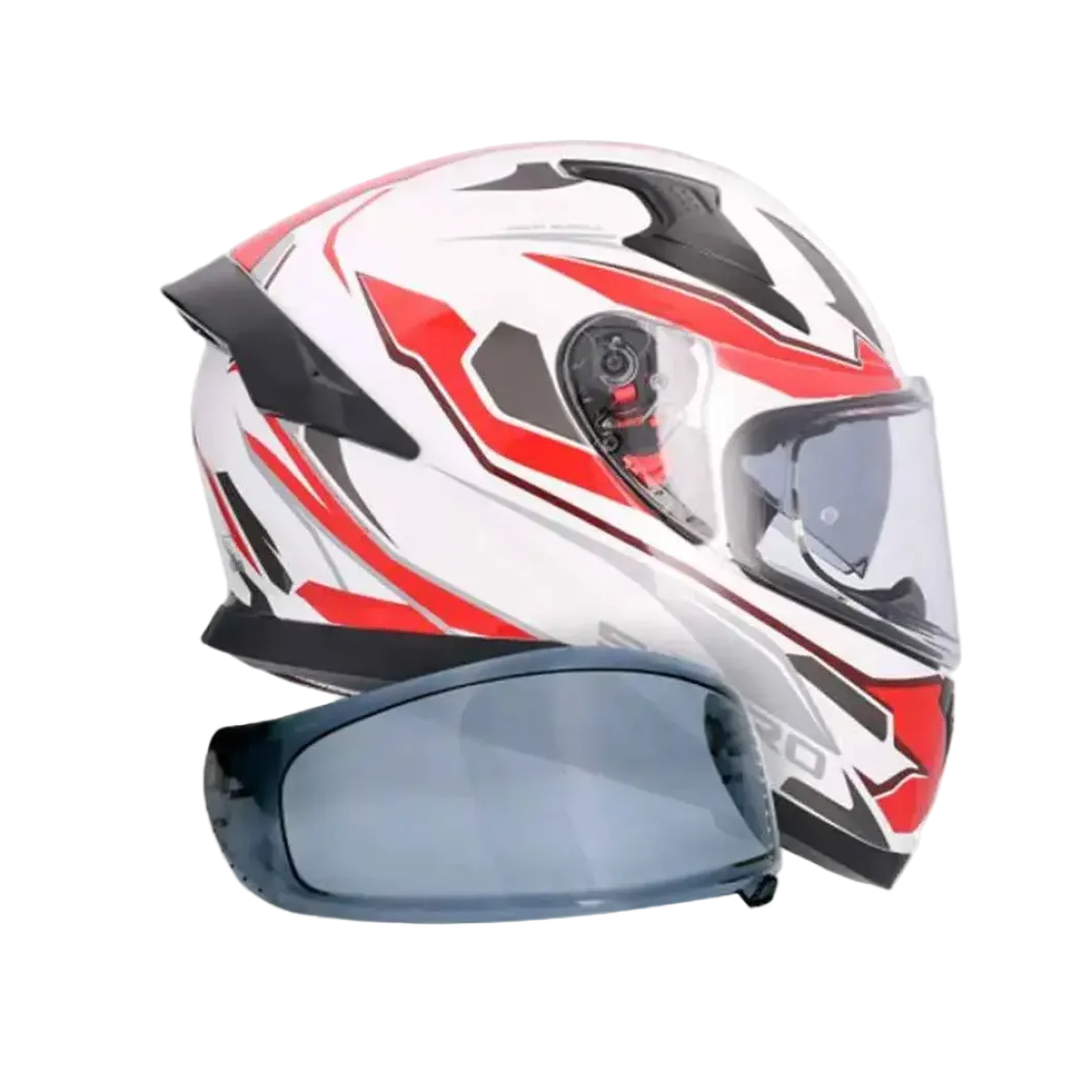 SHIRO KATANA SHARP Full Face Motorcycle Helmets White Red