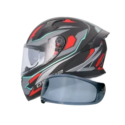 SHIRO KATANA SHARP Full Face Motorcycle Helmets Matte Black Red Grey