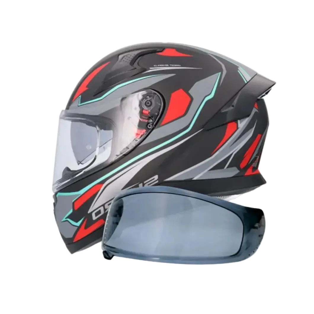 SHIRO KATANA SHARP Full Face Motorcycle Helmets Matte Black Red Grey