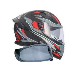 SHIRO KATANA SHARP Full Face Motorcycle Helmets Matte Black Red Grey