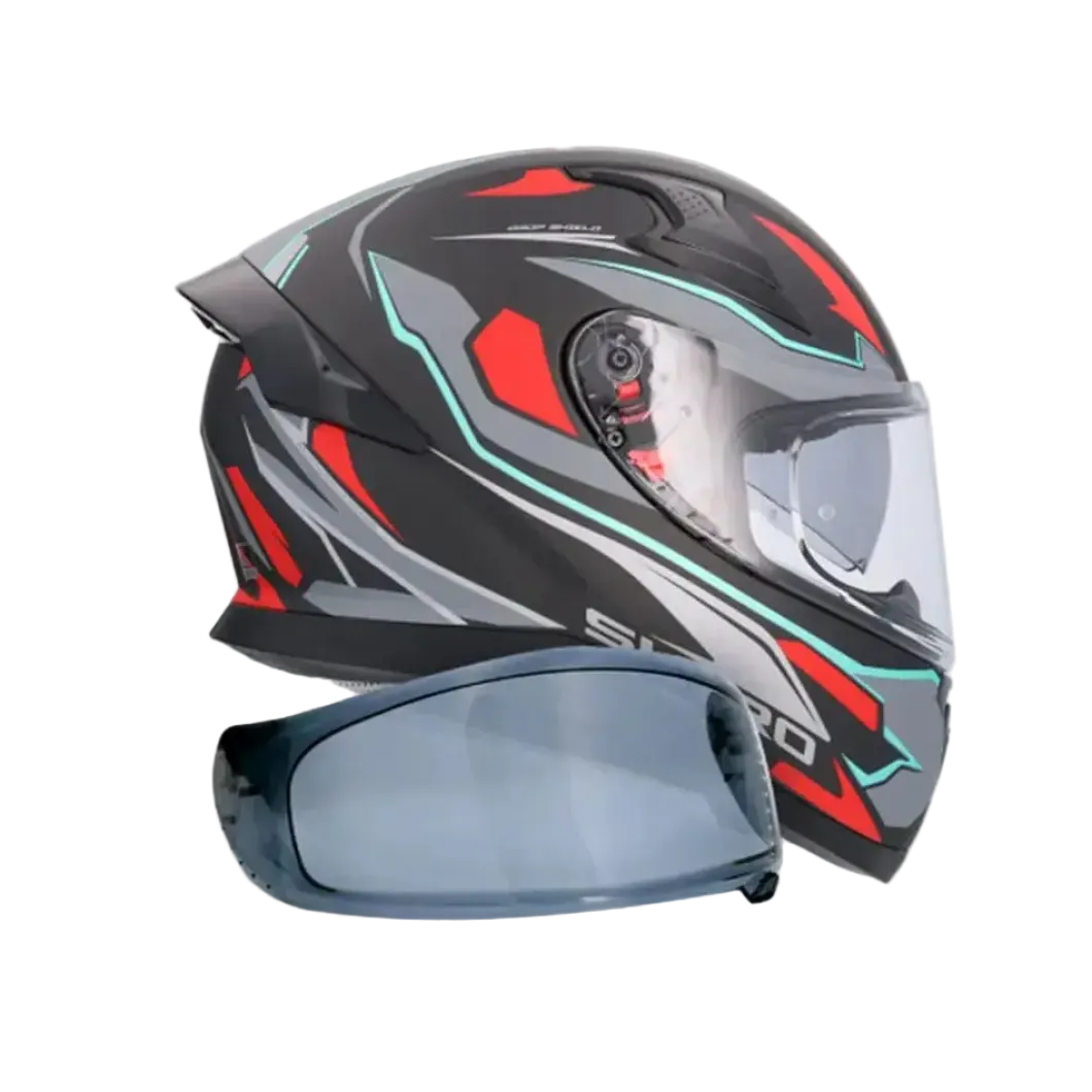 SHIRO KATANA SHARP Full Face Motorcycle Helmets Matte Black Red Grey