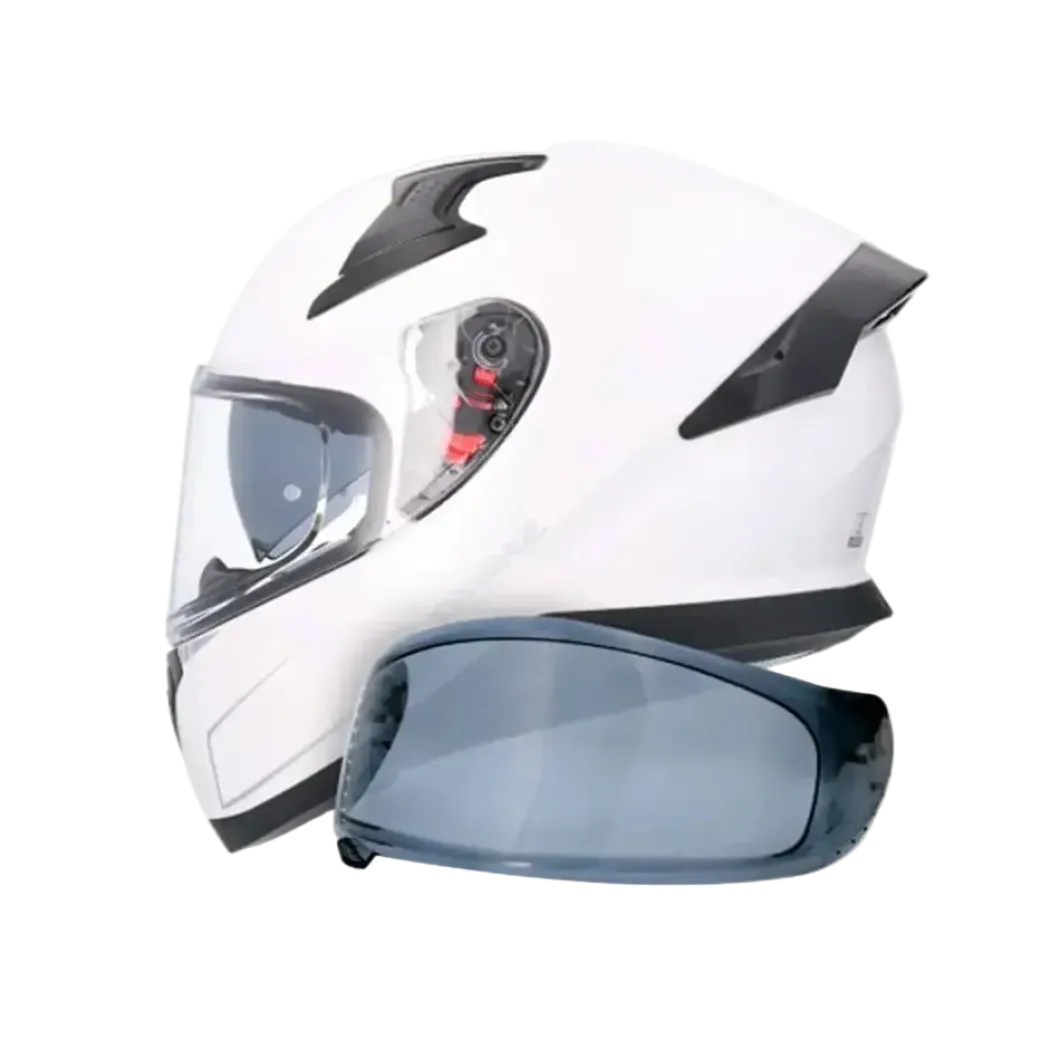 SHIRO Katana Solid Full Face Motorcycle Helmets Pearl White