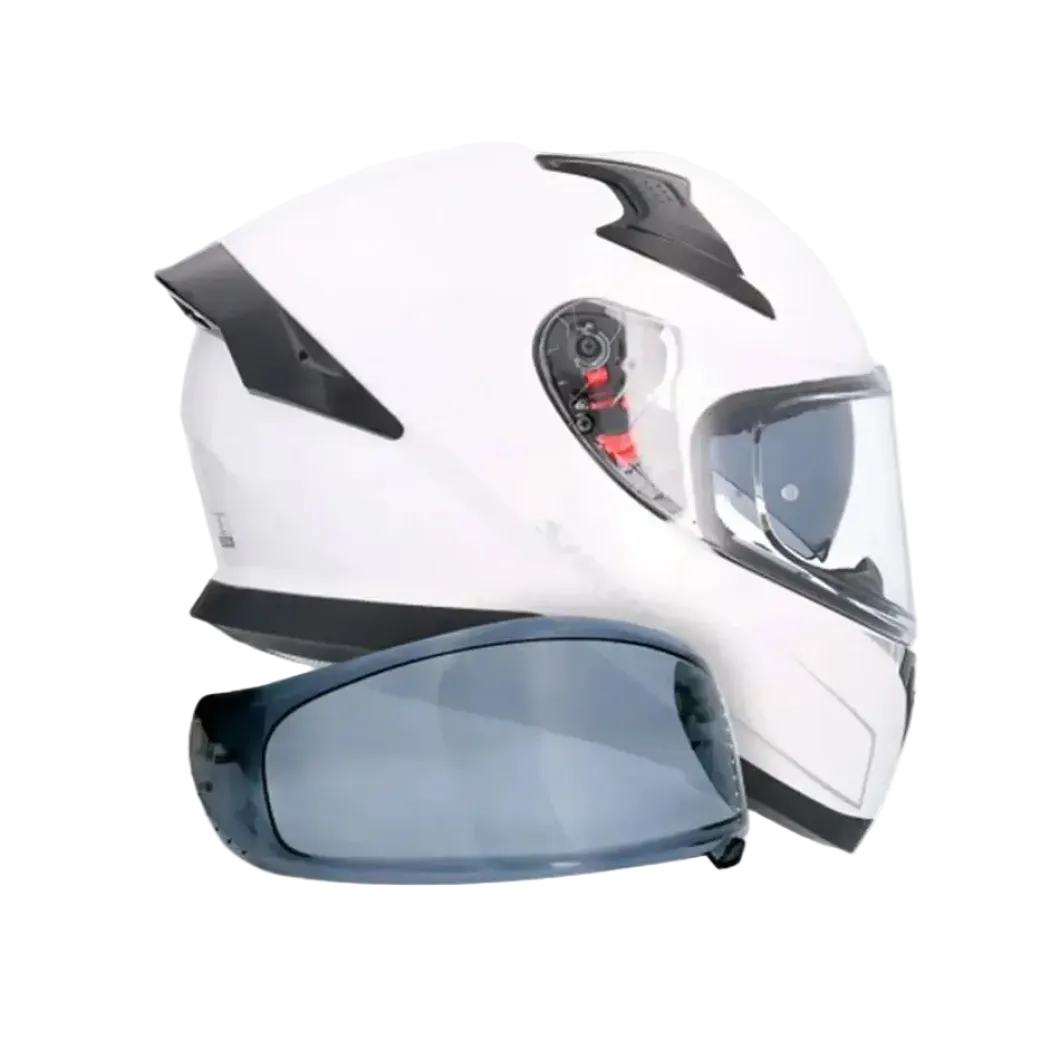 SHIRO Katana Solid Full Face Motorcycle Helmets Pearl White