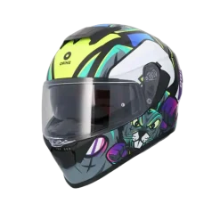 SHIRO RAPTOR CRAZY RABBIT Motorcycle Full Face Helmets Black Pink Yellow Fluo