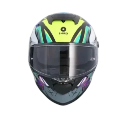 SHIRO RAPTOR CRAZY RABBIT Motorcycle Full Face Helmets Black Pink Yellow Fluo