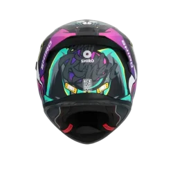 SHIRO RAPTOR CRAZY RABBIT Motorcycle Full Face Helmets Black Pink Yellow Fluo