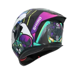 SHIRO RAPTOR CRAZY RABBIT Motorcycle Full Face Helmets Black Pink Yellow Fluo