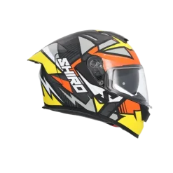 SHIRO RAPTOR PEGASUS Full Face Motorcycle Helmets Yellow Orange Grey Matte