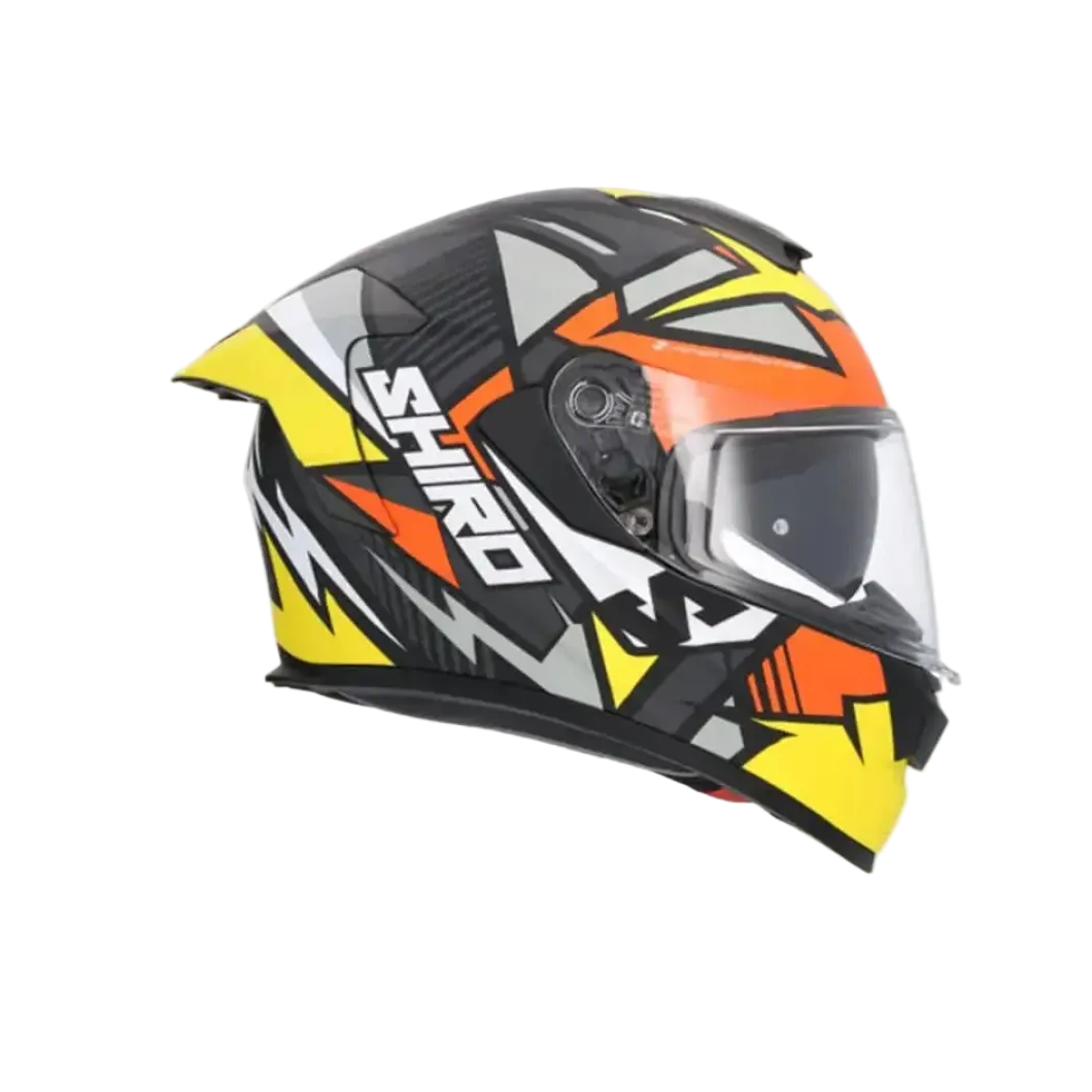 SHIRO RAPTOR PEGASUS Full Face Motorcycle Helmets Yellow Orange Grey Matte